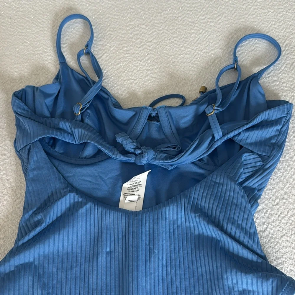 VITAMIN A Ada Underwire One Piece - Chambray EcoRib, Size Medium, $196